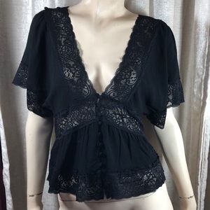 Forever 21 Black Lace Blouse